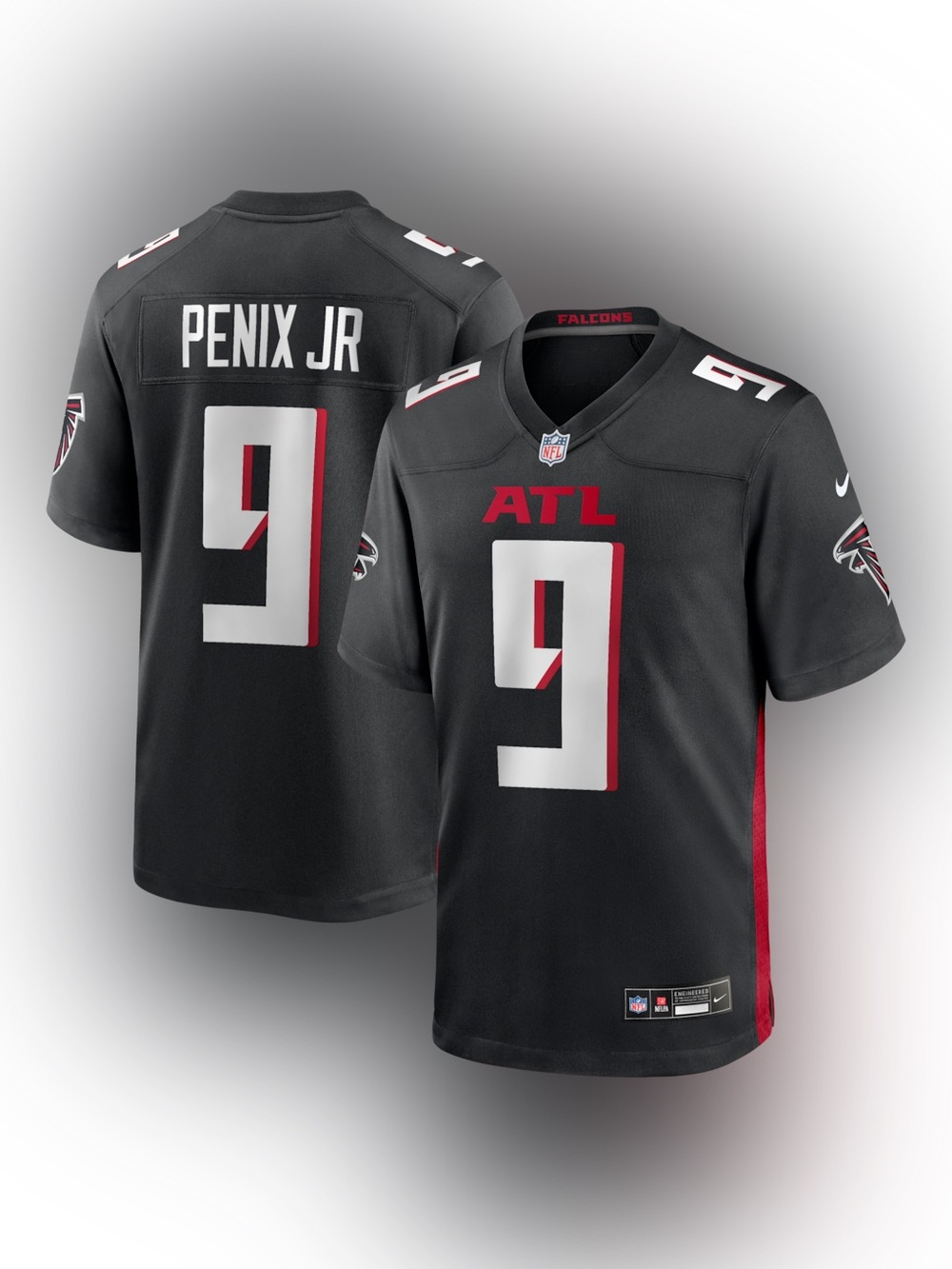 🆕 Nike Michael Penix Jr. #9 Atlanta Falcons Black Game Jersey Men’s Large NFL